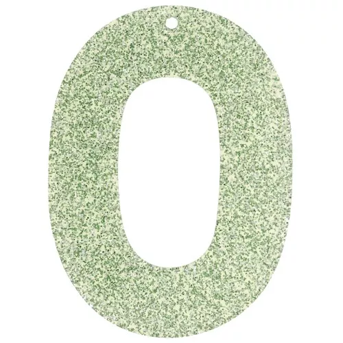 Pendentif ovale évidé 47x34 mm en acrylique - Pailleté vert mousse x1