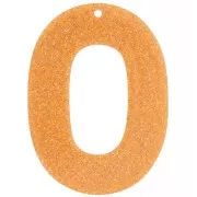 Pendentif ovale évidé 47x34 mm en acrylique - Pailleté orange x1