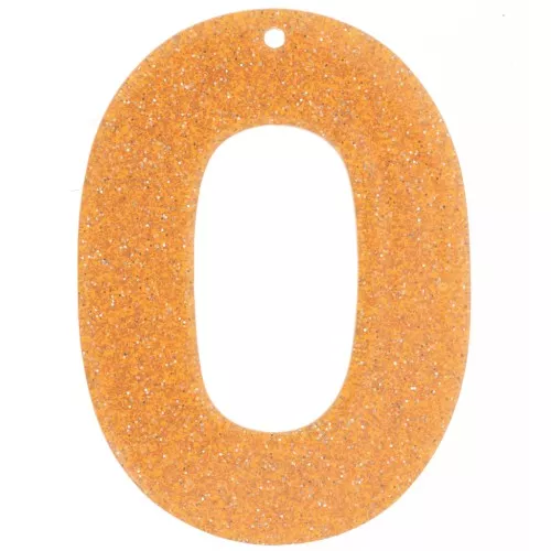 Pendentif ovale évidé 47x34 mm en acrylique - Pailleté orange x1