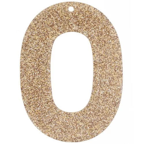 Pendentif ovale évidé 47x34 mm en acrylique - Pailleté bronze x1