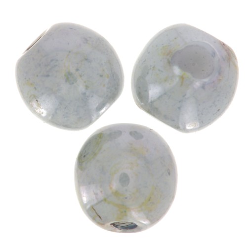 Perles en verre tchèque rondes  4 mm Vert de gris marbré x50