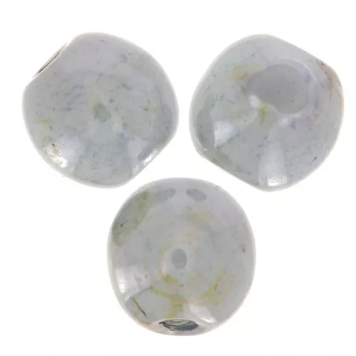 Perles en verre tchèque rondes 4 mm Vert de gris marbré x50