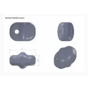 SuperUno 2,5x5 mm Opaque Grey Ceramic Look x10g