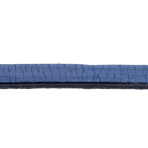 Lacet cuir 5x2 mm Bleu Dur x30cm