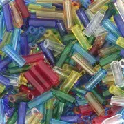 Perles rocailles Preciosa  tubes 6.5x2 mm - Mix Transparent Multicolore x20g