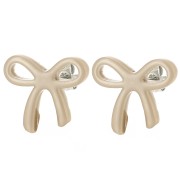 Clous d'oreilles noeud 15x17 mm en acétate - Moka x2|raw }}
