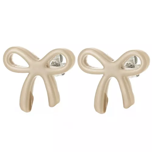 Clous d'oreilles noeud 15x17 mm en acétate - Moka x2