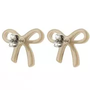 Clous d'oreilles noeud 15x17 mm en acétate - Moka x2