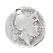 Sequin pièce de monnaie grecque Apollon 14 mm Placage Argent fin vieilli x1|raw }}