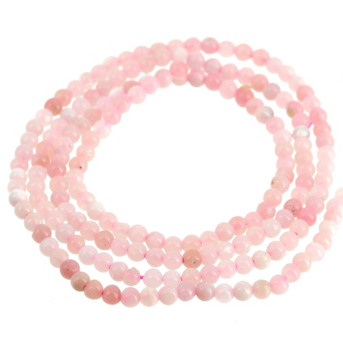 Perles rondes 2 mm pierre gemme - Opale rose x39cm