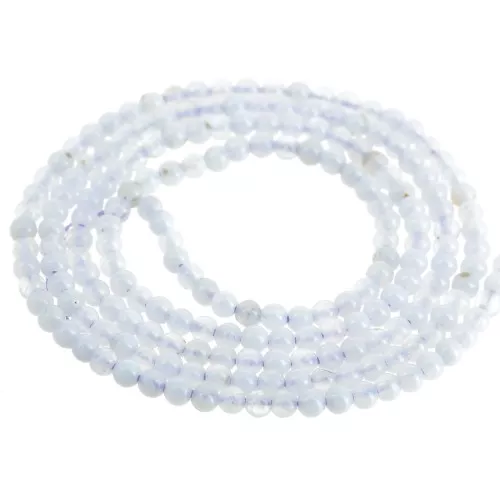 Perles rondes 2 mm pierre gemme - Blue Lace Agate x39cm