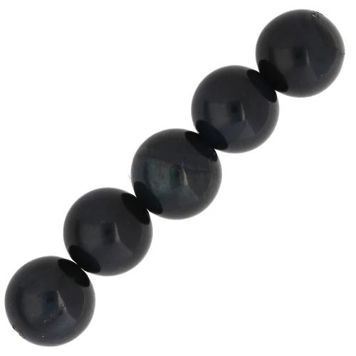 Perles rondes 10 mm pierre gemme - Oeil de Faucon x5