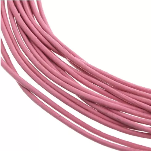 Cordon cuir 1 mm Vieux Rose x 2.95 m