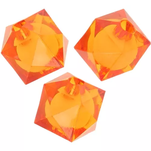 Perles carrées facettées 10 mm en acrylique transparent - Orange x10