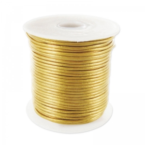 Cordon cuir 1 mm - Doré x20m