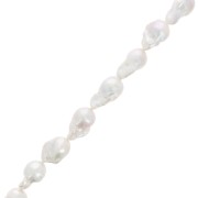 Perles d'eau douce baroques irrégulières 19x14 mm - Grade AA - Blanc x1|raw }}