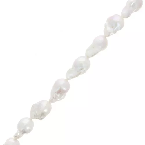 Perles d'eau douce baroques irrégulières 19x14 mm - Grade AA - Blanc x1