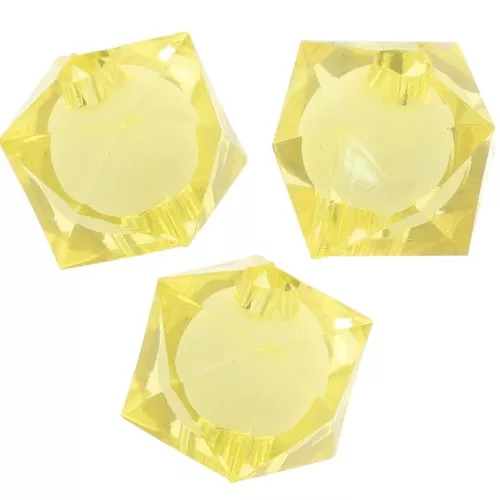 Perles carrées facettées 10 mm en acrylique transparent - Jaune clair x10