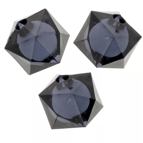 Perles carrées facettées 10 mm en acrylique transparent - Gris foncé x10