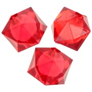 Perles carrées facettées 10 mm en acrylique transparent - Rouge x10|raw }}