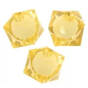 Perles carrées facettées 8 mm en acrylique transparent - Jaune foncé x20