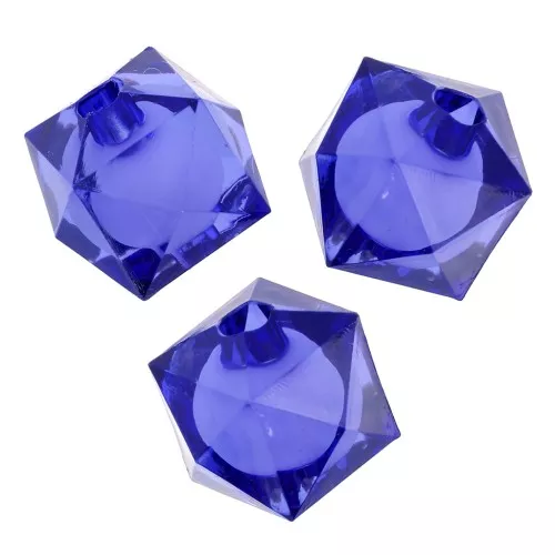Perles carrées facettées 8 mm en acrylique transparent - Bleu foncé x20