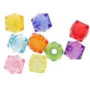 Perles carrées facettées 8 mm en acrylique transparent - Multicolore x20|raw }}