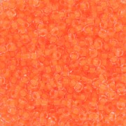 Perles rocailles Preciosa 11/0 2 mm - - Crystal Neon Orange Lined x20g