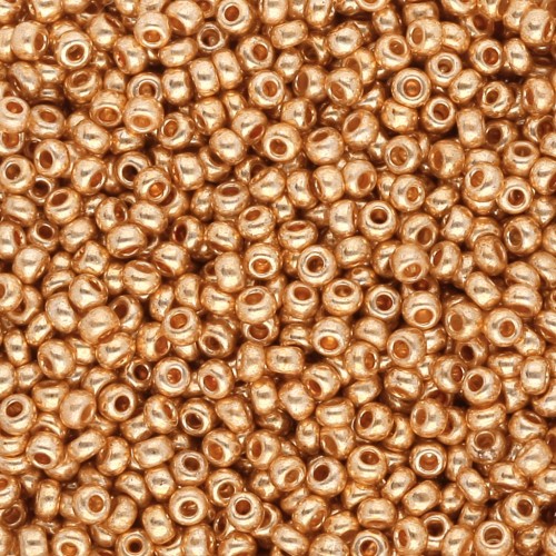 Perles rocailles Preciosa 11/0 2 mm - - Gold Metallic x20g