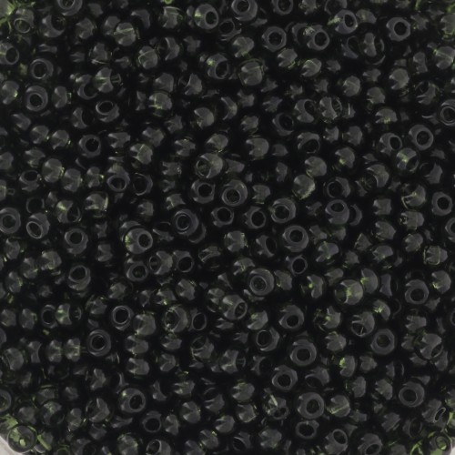 Perles rocailles Preciosa 11/0 2 mm - - Transparent Dark Green x20g