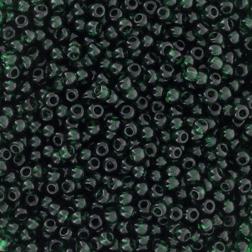 Perles rocailles Preciosa  11/0 2 mm - - Transparent Pine Green x20g