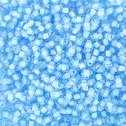 Perles rocailles Preciosa 11/0 2 mm - - Aquamarine Lined White x20g