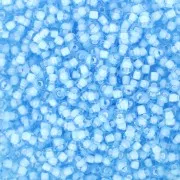 Perles rocailles Preciosa 11/0 2 mm - - Aquamarine Lined White x20g