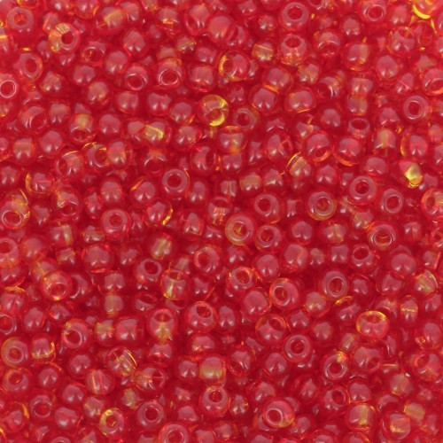 Perles rocailles Preciosa 11/0 2 mm - - Harlequin Red - Yellow x20g