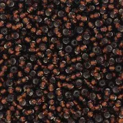 Perles rocailles Preciosa 11/0 2 mm - - Dark Topaz Silver Lined x20g