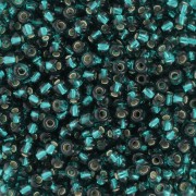 Perles rocailles Preciosa 9/0 2.5 mm - Emerald Silver Lined x250g