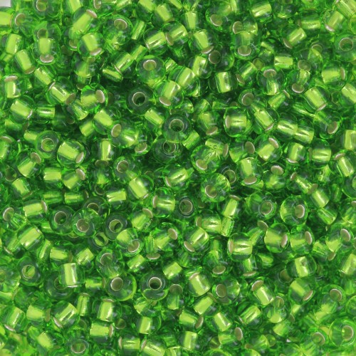 Perles rocailles Preciosa 9/0 2.5 mm - Dark Peridot Silver Lined x250g