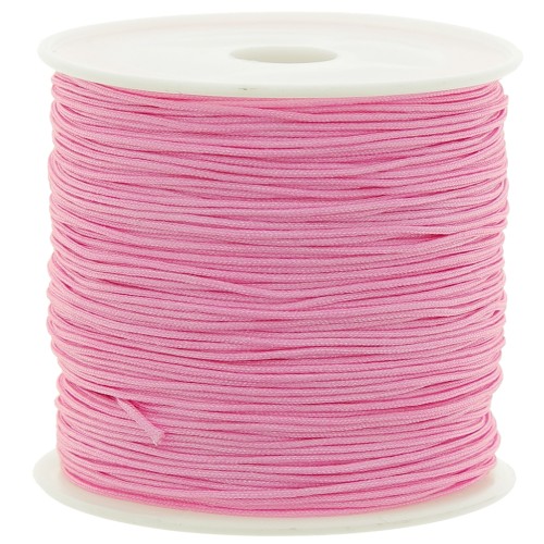 Fil de jade / Fil nylon tressé 0.8 mm - Rose bonbon x50 m