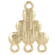 Pendentif chandelier 18x13.5 mm avec cabochons en verre - Topaz - Doré x1