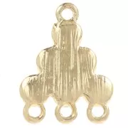 Pendentif chandelier 18x13.5 mm avec cabochons en verre - Hyacinth - Doré x1