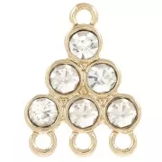 Crystal - Pendentif chandelier 18x13.5 mm avec cabochons en verre - Crystal - Doré x1 Pendentif chandelier 18x13.5 mm avec cabochons en verre - Crystal - Doré x1