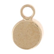 Breloque ronde 4 mm verre facetté - Doré - Vert émeraude x1
