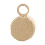 Breloque ronde 4 mm verre facetté - Doré - Vert émeraude x1