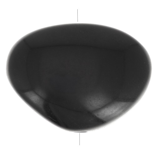 Perle plate irrégulière en résine opaque 20x27 mm - Noir x1
