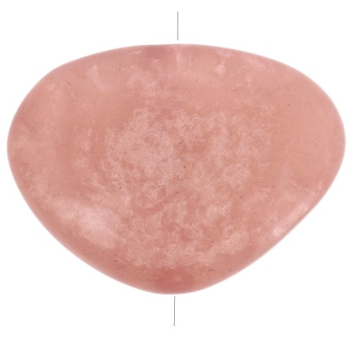 Perle plate irrégulière en résine translucide 20x27 mm - Vieux rose marbré nacré