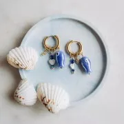 Mini breloque tortue 9x7 mm avec strass - Acier inoxydable 304L Doré x1