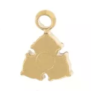 Mini breloque triangle 6.5x5 mm avec strass - Acier inox 304L Doré