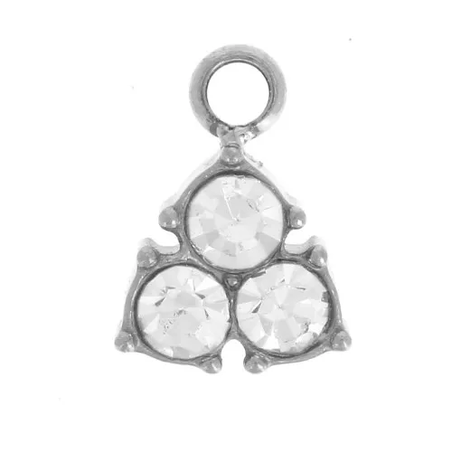 Mini breloque triangle 6.5x5 mm avec strass - Acier inox 304L x1