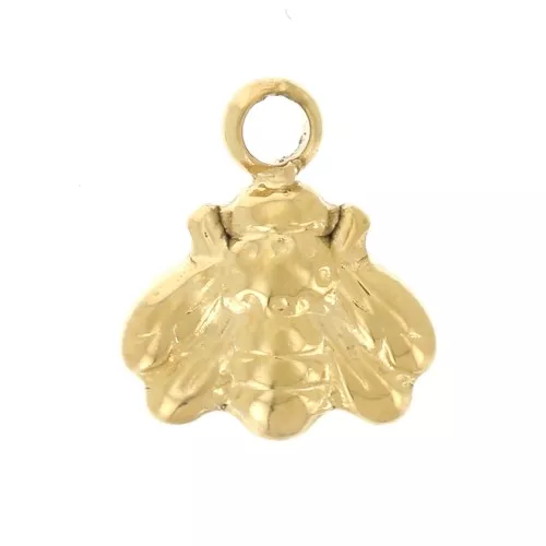 Mini breloque abeille 7x6 mm - Acier inoxydable 316L Doré x1