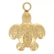 Mini breloque tortue 10.5x7.5 mm - Acier inoxydable 304L Doré x1